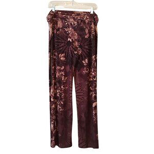 Vintage Y2K Womens Palazzo Pant Size 2X Floral Wide Leg High Rise Super Stretchy